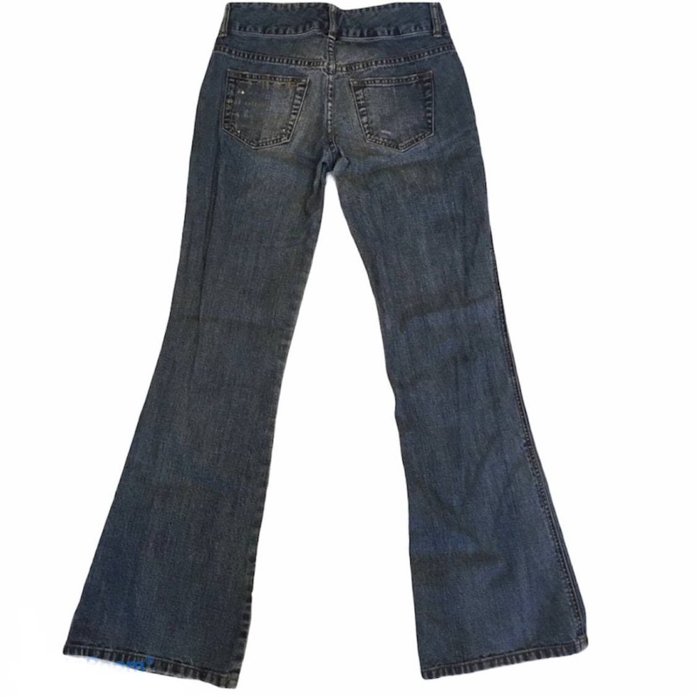 ❌SOLD❌ EXPRESS Unique Distressed Jeans with Rhinestones - Picture 4 of 7